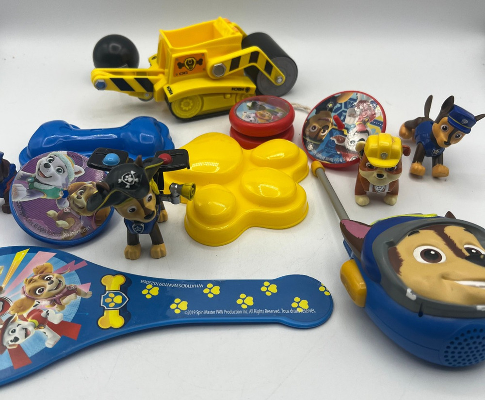 Paw Patrol Toy Lot Figures Construction Truck Yo Yo Paddle Game Mixed Play Set